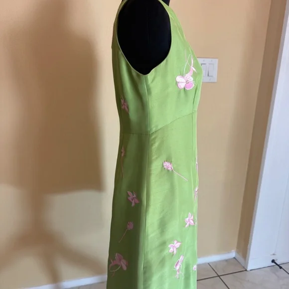 TIBI HYLAND EMBROIDERED SILK SHEATH - Picture 4 of 10